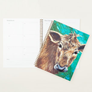 Agenda Planner de vaca marrón