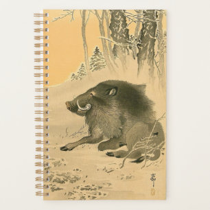 Agenda Planner de zodiaco para año de cerdo de pintura de