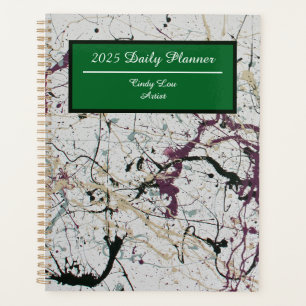 Agenda Planner diario de pintura de plaquetas abstractas 