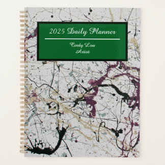 Agenda Planner diario de pintura de plaquetas abstractas 