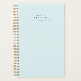 Agenda Planner diario mínimo de espiral azul