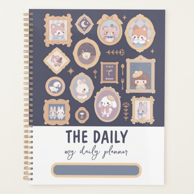 Agenda Planner diario oscuro y corto (Anverso)