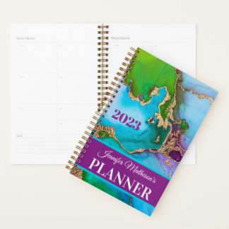 Agenda Planner diario personalizado de jewel tones