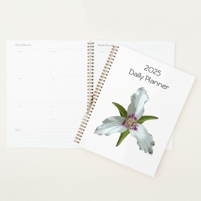 Agenda Planner Diario Trillium Spring Wildflower (Demostración)