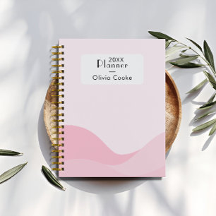 Agenda Planner digital rosado moderno con nombre personal