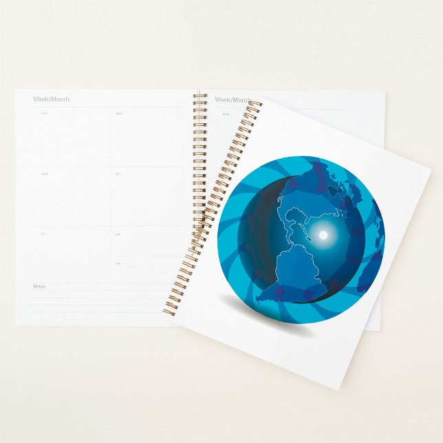 Agenda Planner espiral de globo azul (Subido por el creador)