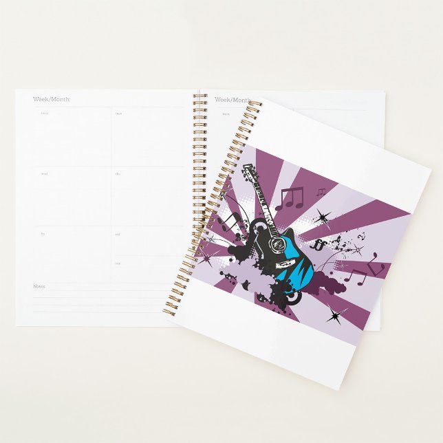 Agenda Planner espiral de guitarra azul (Subido por el creador)
