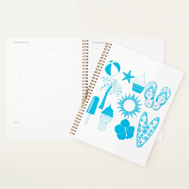 Agenda Planner espiral de iconos en verano (Subido por el creador)