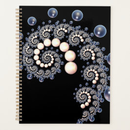 Agenda Planner espiral marfil-perla azul