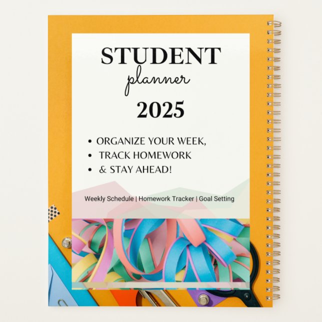 Agenda Planner Estudiantil 2025 | Horario semanal, Homewo (Reverso)