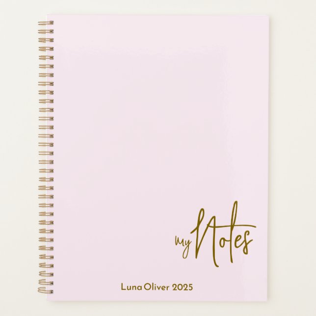 Agenda Planner femenino rosa claro de moda (Anverso)