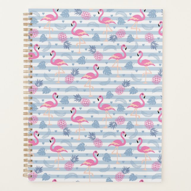 Agenda Planner Flamingo - Rosa y azul (Anverso)