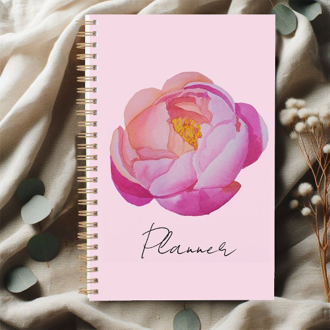Agenda Planner fleur pivoine rose aquarelle (Subido por el creador)