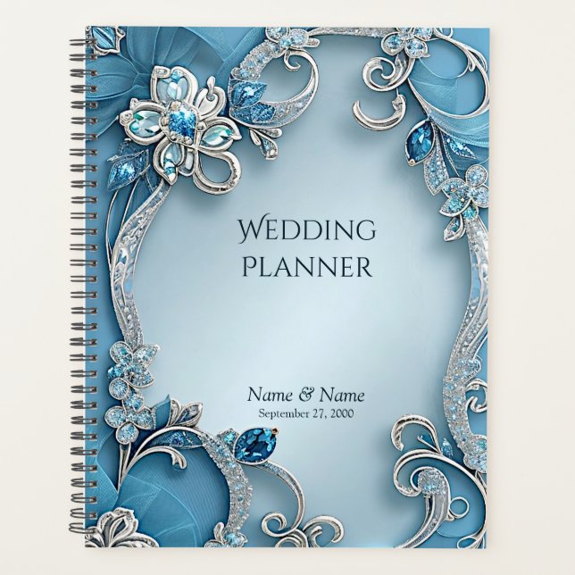 Agenda Planner floral azul (Anverso)