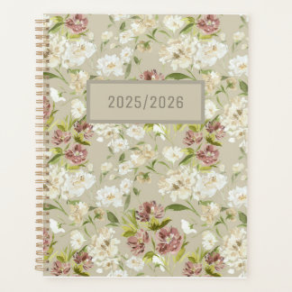 Agenda Planner Floral Burgundy Cream Day 2025/2026