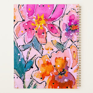 Agenda Planner floral de acuarela
