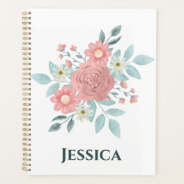 Agenda Planner floral de acuarela