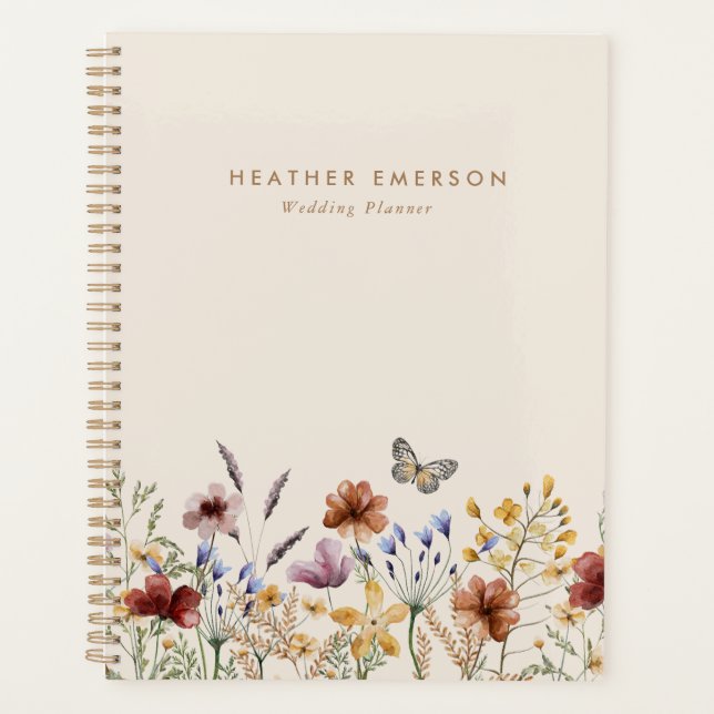 Agenda Planner floral de acuarela (Anverso)