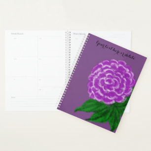 Agenda Planner floral de color blanco violento