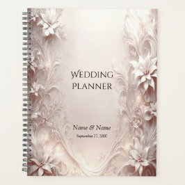 Agenda Planner floral de marfil blanco