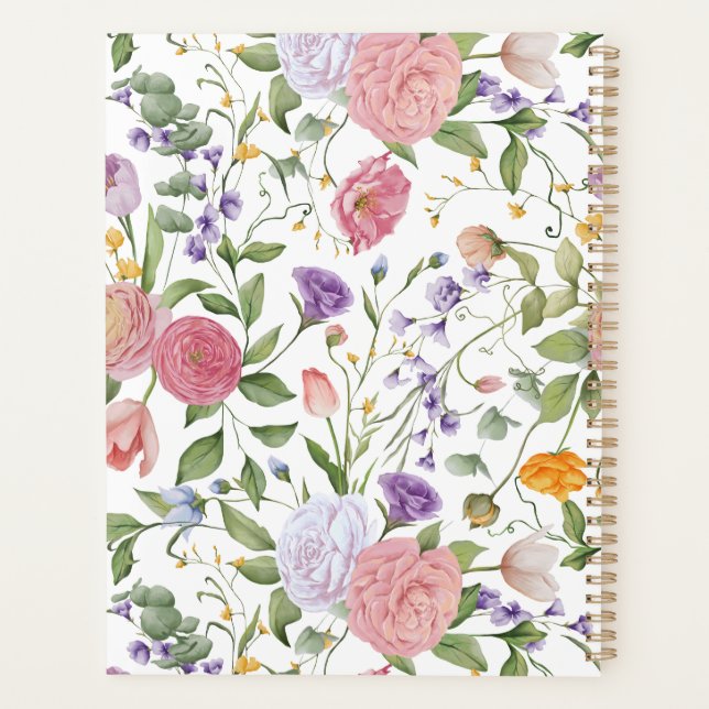 Agenda Planner floral e de insectos (Reverso)