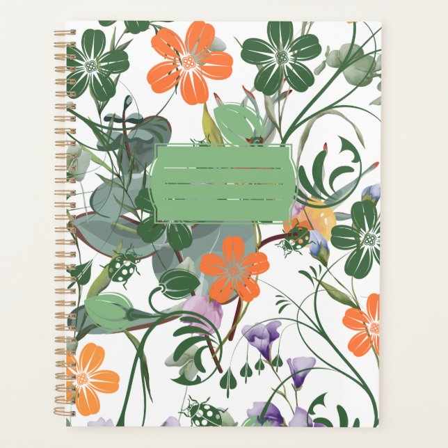 Agenda Planner floral e de insectos (Anverso)