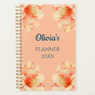Agenda Planner Floral Elegant Peach Colors