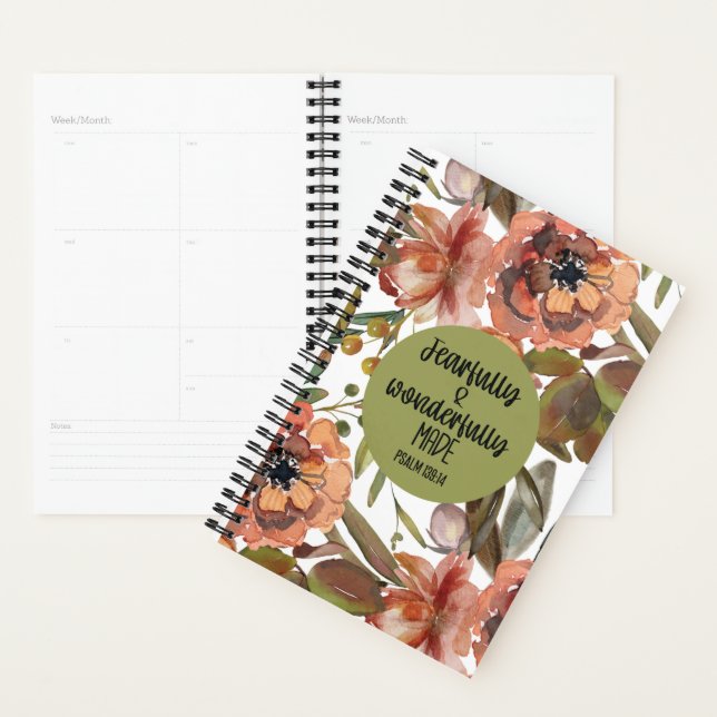 Agenda Planner floral hecho con miedo y maravilla (Demostración)