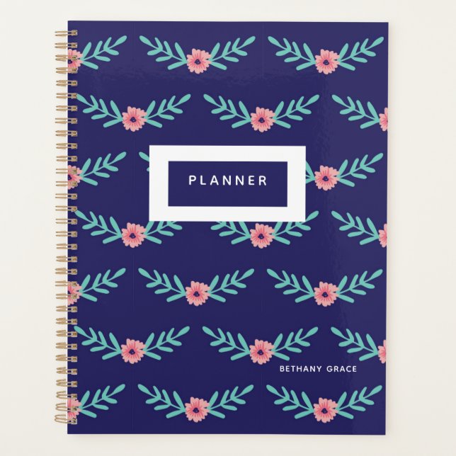 Agenda Planner floral moderno (Anverso)