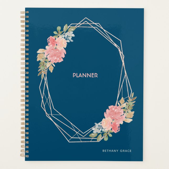 Agenda Planner floral moderno (Anverso)
