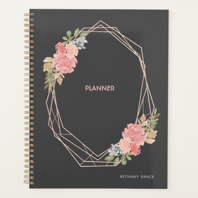 Agenda Planner floral moderno (Anverso)