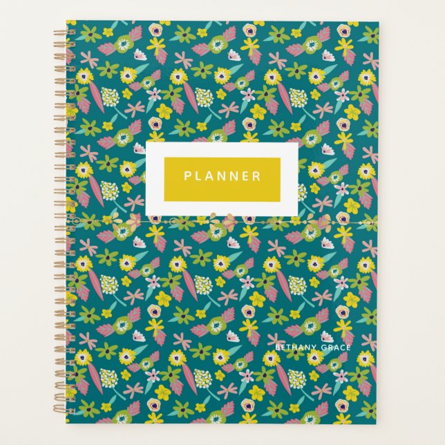 Agenda Planner floral moderno (Anverso)