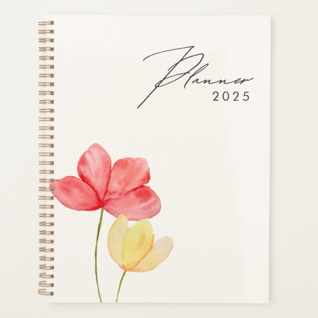 Agenda Planner floral moderno y sencillo 2025 (Anverso)
