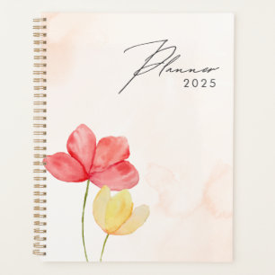 Agenda Planner floral Peach 2025 sencillo y minimalista