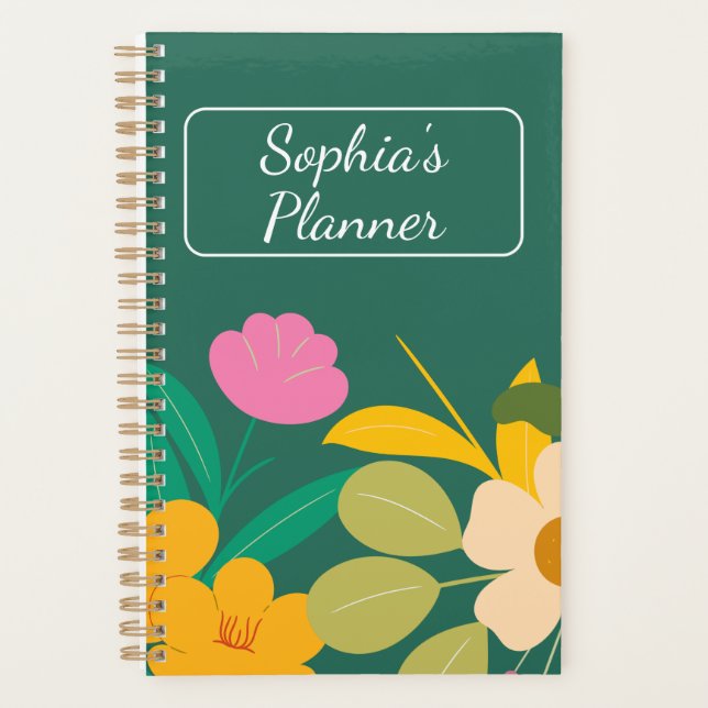 Agenda Planner floral - Personalizado (Anverso)
