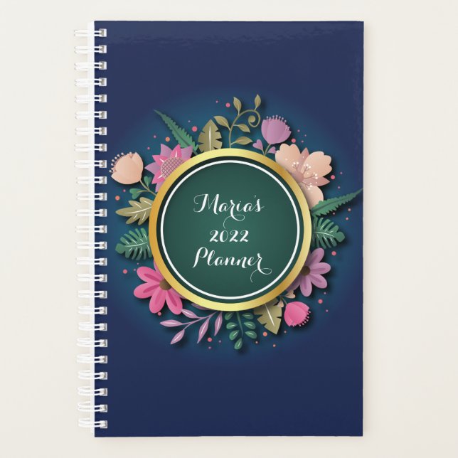Agenda Planner floral personalizado 2022 (Anverso)