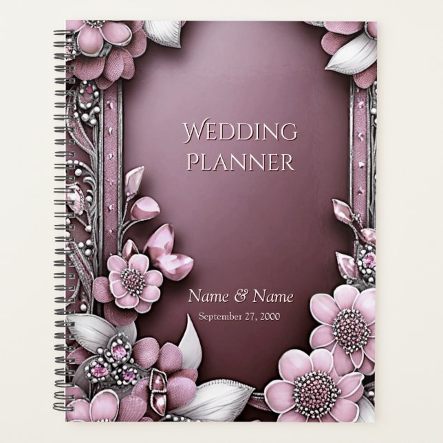 Agenda Planner floral rosado (Anverso)