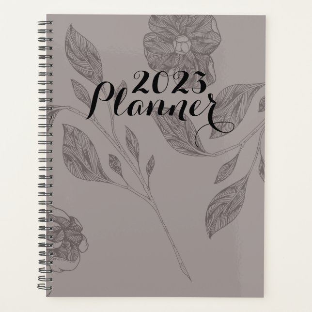 Agenda Planner Floral Taupe 2023 (Anverso)