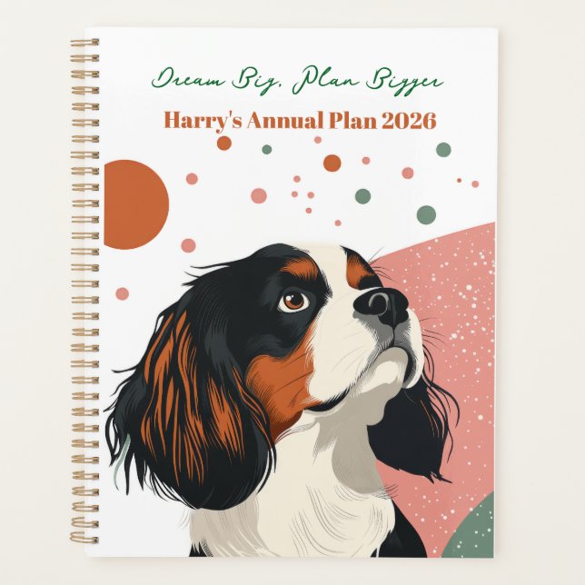 Agenda Planner For Dog Lover | King Charles Cavalier (Anverso)