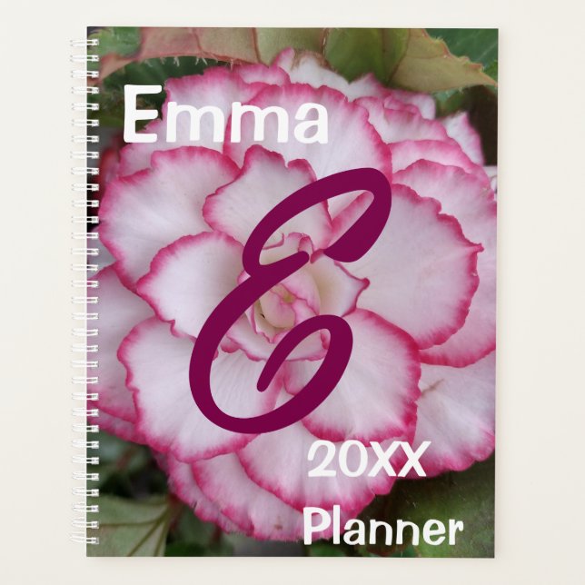 Agenda Planner, foto de las flores de Begonia (Anverso)