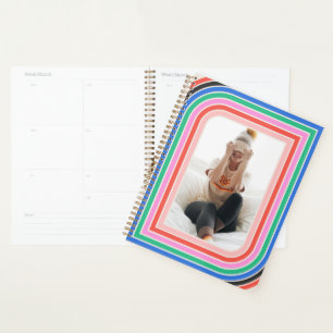 Agenda Planner fotográfico de Personalizable de rayas ret