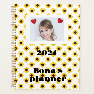 Agenda Planner fotográfico del Personalizado de girasol a
