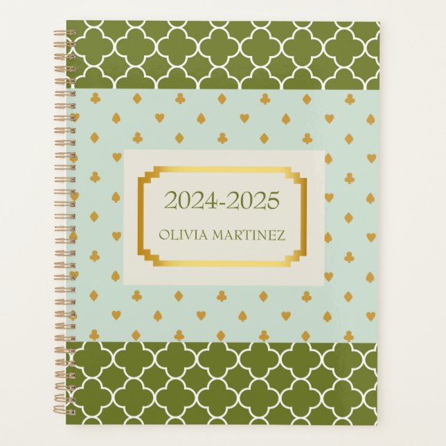 Agenda Planner geométrico personalizado de primavera past (Anverso)