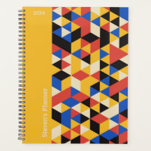 Planner Geométrico Personalizado Retro Bauhaus