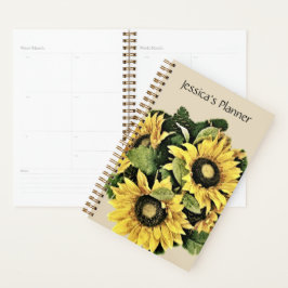 Agenda Planner girasol de 5,5" x 8,5" - Personalizado
