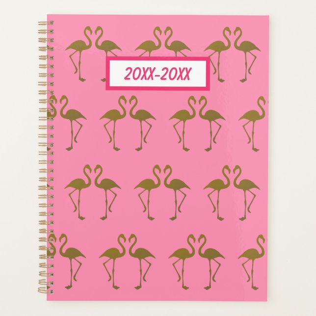 Agenda Planner Gold Flamingo (Anverso)