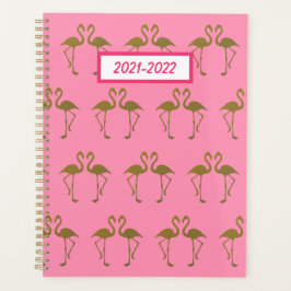 Agenda Planner Gold Flamingo
