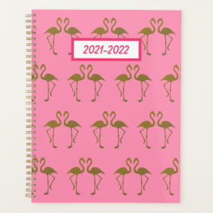 Agenda Planner Gold Flamingo
