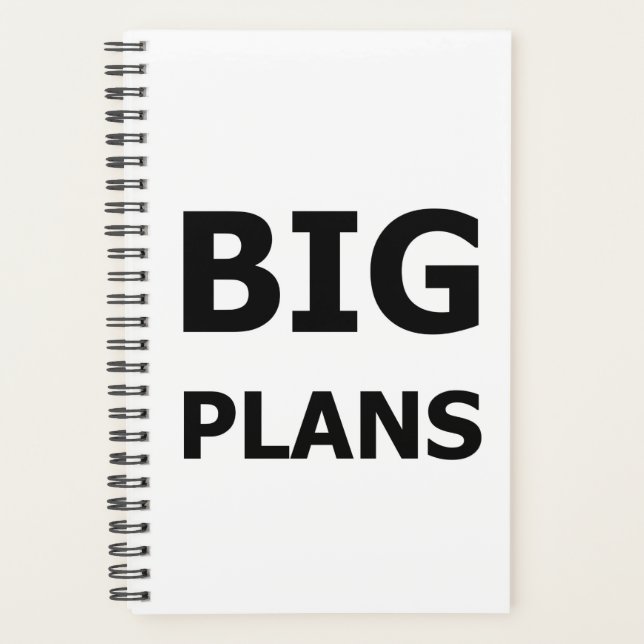 Agenda Planner Graciosamente Dice Grandes Planes (Anverso)