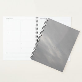 Agenda Planner gris, amor por cielo gris, oficina y escue